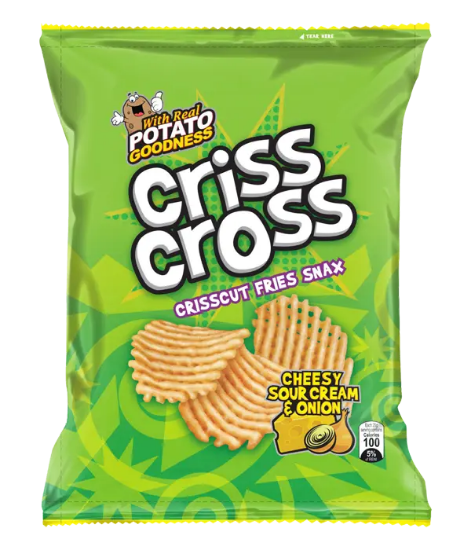 Picture of Criss Cross Crisscut Fries Cheesy Sour Cream and Onion 20g